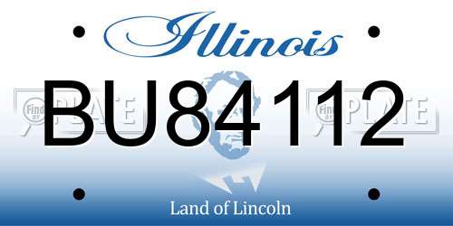 BU84112 Illinois License Plate