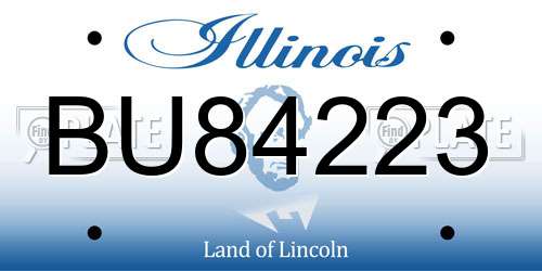 BU84223 Illinois License Plate