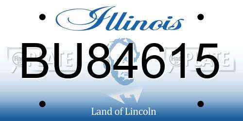 BU84615 Illinois License Plate