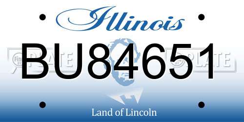 BU84651 Illinois License Plate