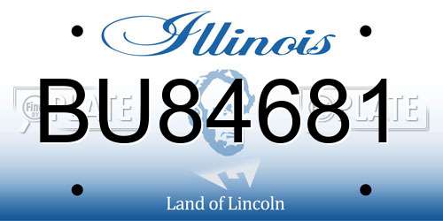 BU84681 Illinois License Plate