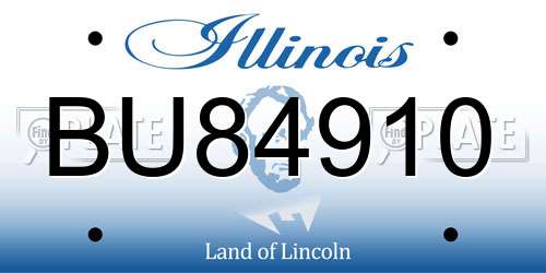 BU84910 Illinois License Plate