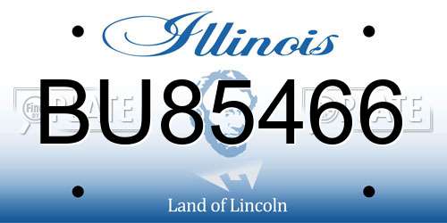 BU85466 Illinois License Plate