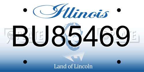 BU85469 Illinois License Plate