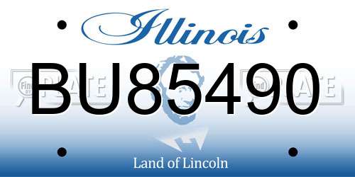BU85490 Illinois License Plate
