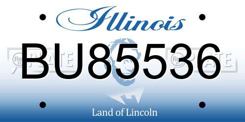 BU85536 Illinois License Plate