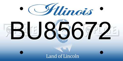 BU85672 Illinois License Plate