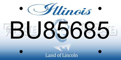 BU85685 Illinois License Plate