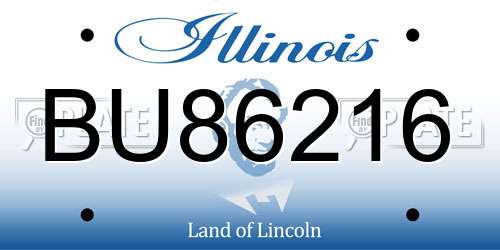 BU86216 Illinois License Plate