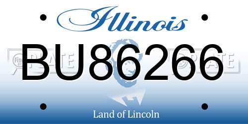 BU86266 Illinois License Plate