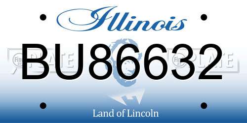 BU86632 Illinois License Plate