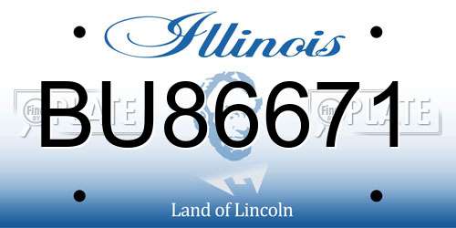 BU86671 Illinois License Plate