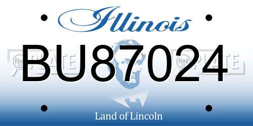 BU87024 Illinois License Plate