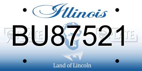 BU87521 Illinois License Plate