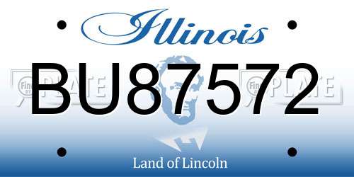 BU87572 Illinois License Plate