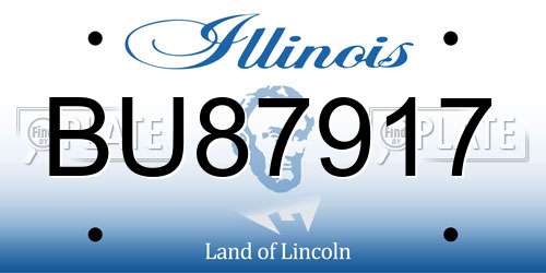 BU87917 Illinois License Plate