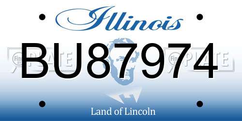 BU87974 Illinois License Plate