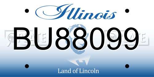 BU88099 Illinois License Plate