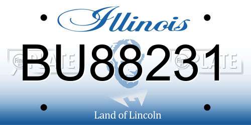 BU88231 Illinois License Plate