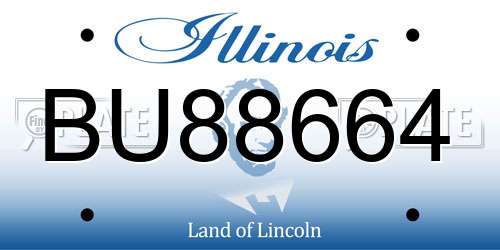BU88664 Illinois License Plate
