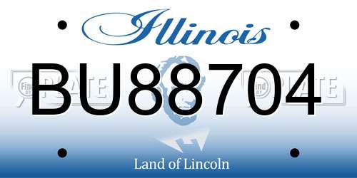 BU88704 Illinois License Plate