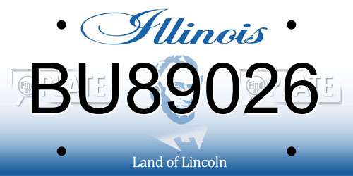 BU89026 Illinois License Plate