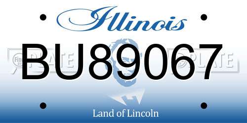 BU89067 Illinois License Plate