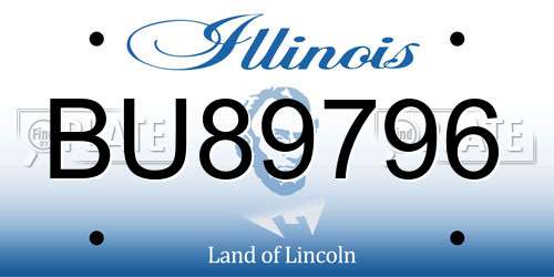 BU89796 Illinois License Plate