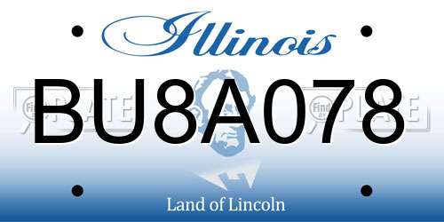 BU8A078 Illinois License Plate