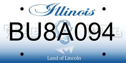 BU8A094 Illinois License Plate