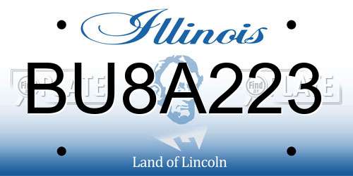 BU8A223 Illinois License Plate