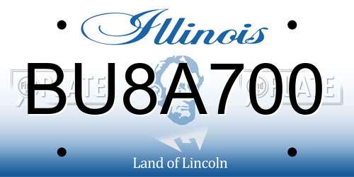BU8A700 Illinois License Plate