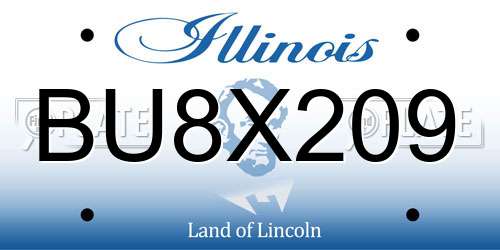 BU8X209 Illinois License Plate