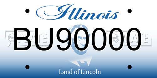 BU90000 Illinois License Plate
