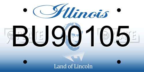 BU90105 Illinois License Plate