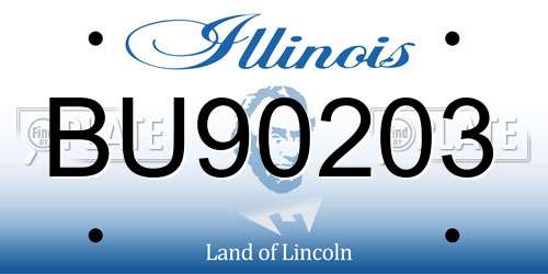 BU90203 Illinois License Plate