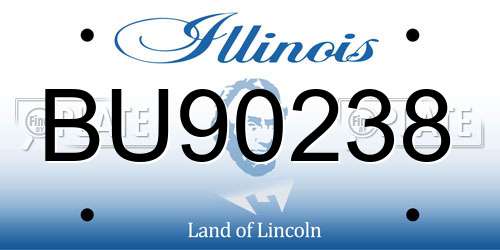 BU90238 Illinois License Plate