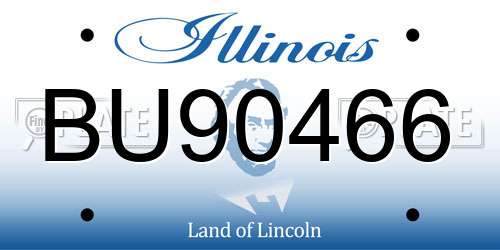 BU90466 Illinois License Plate