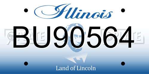 BU90564 Illinois License Plate
