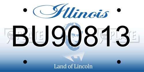 BU90813 Illinois License Plate