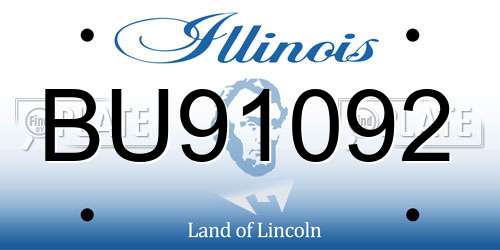 BU91092 Illinois License Plate