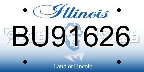 BU91626 Illinois License Plate