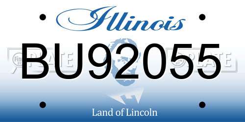BU92055 Illinois License Plate