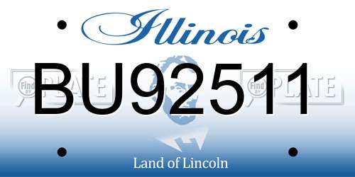 BU92511 Illinois License Plate