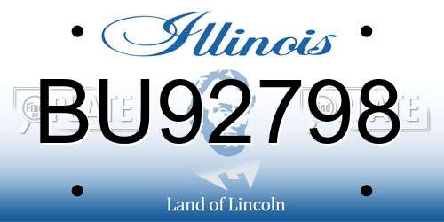 BU92798 Illinois License Plate