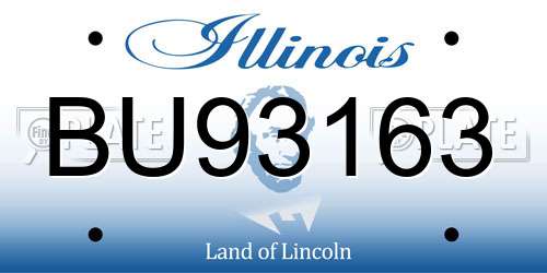 BU93163 Illinois License Plate