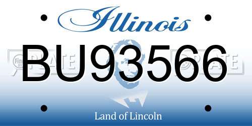 BU93566 Illinois License Plate