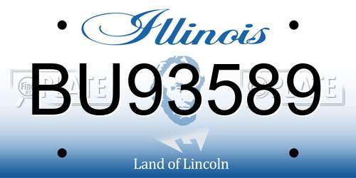 BU93589 Illinois License Plate