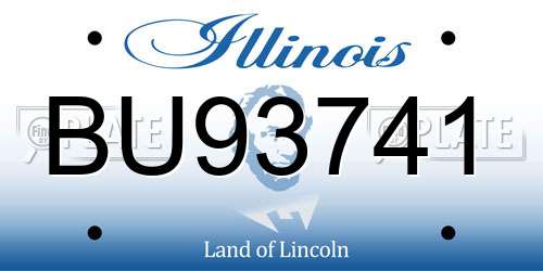 BU93741 Illinois License Plate