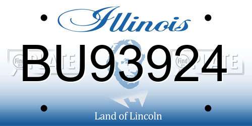BU93924 Illinois License Plate